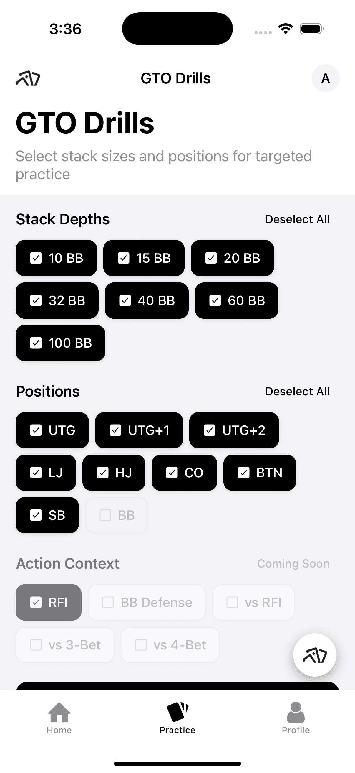 PokerOS app screenshot